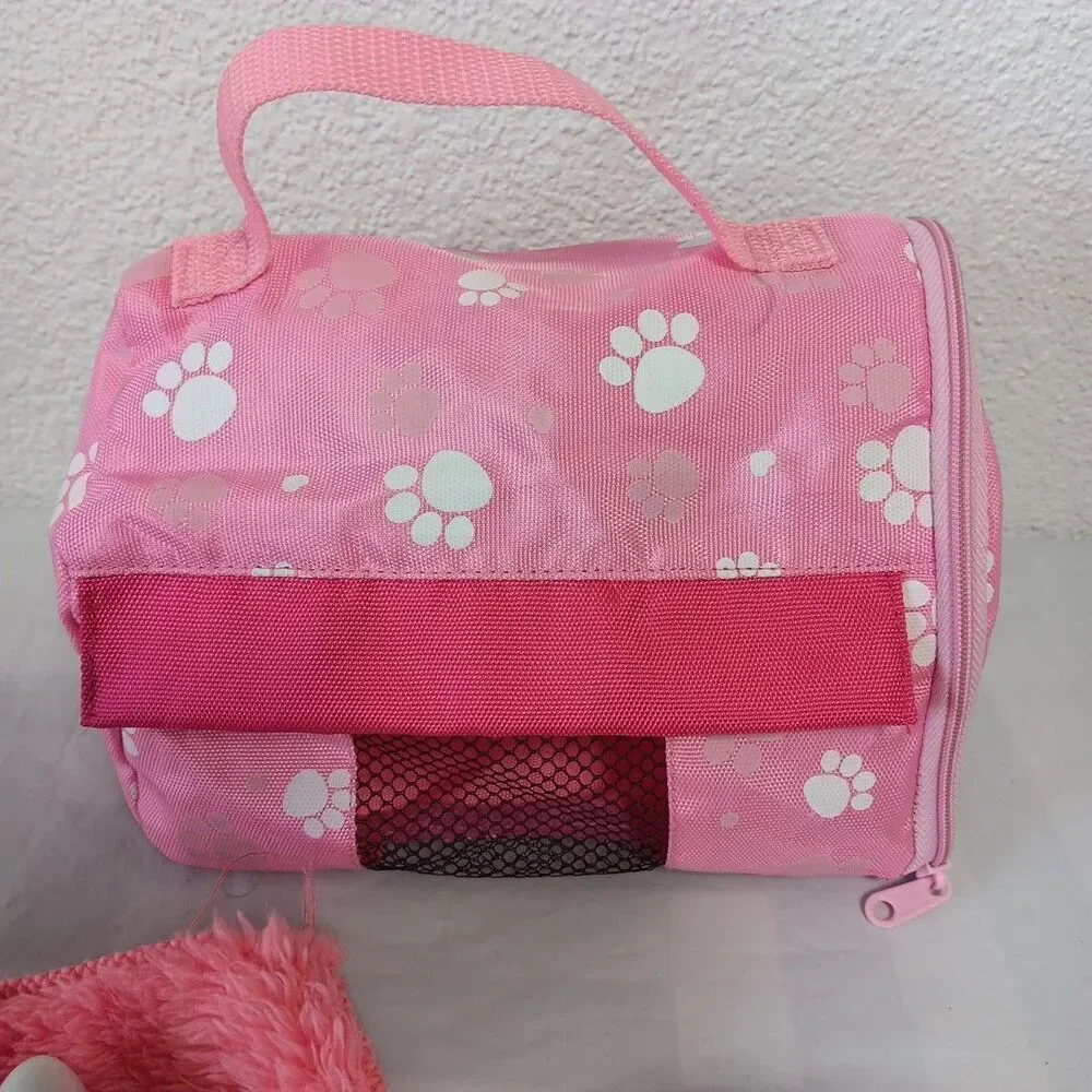 Battat Sofia's Pet Kitty Cat Dog Carrier Bed Bowl Blanket Bones Lot Pink For 18